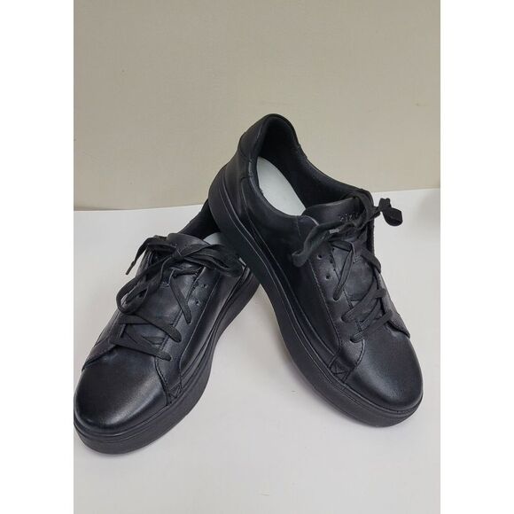 Kizik Vegas Leather Black‎ Round Toe Hands Free Shoes Size Men's 11.5 Women's 13